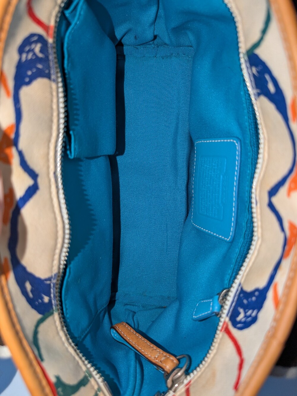 Coach Vintage Multicolor Signature Circle Canvas Tote and Matching Wallet Set - Picture 13 of 14